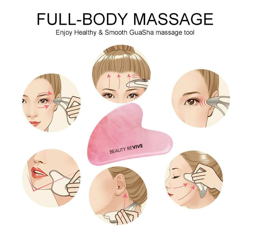 BEAUTY REVIVE Rose Quarts Gua Sha Tool