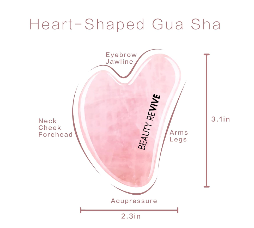 BEAUTY REVIVE Rose Quarts Gua Sha Tool