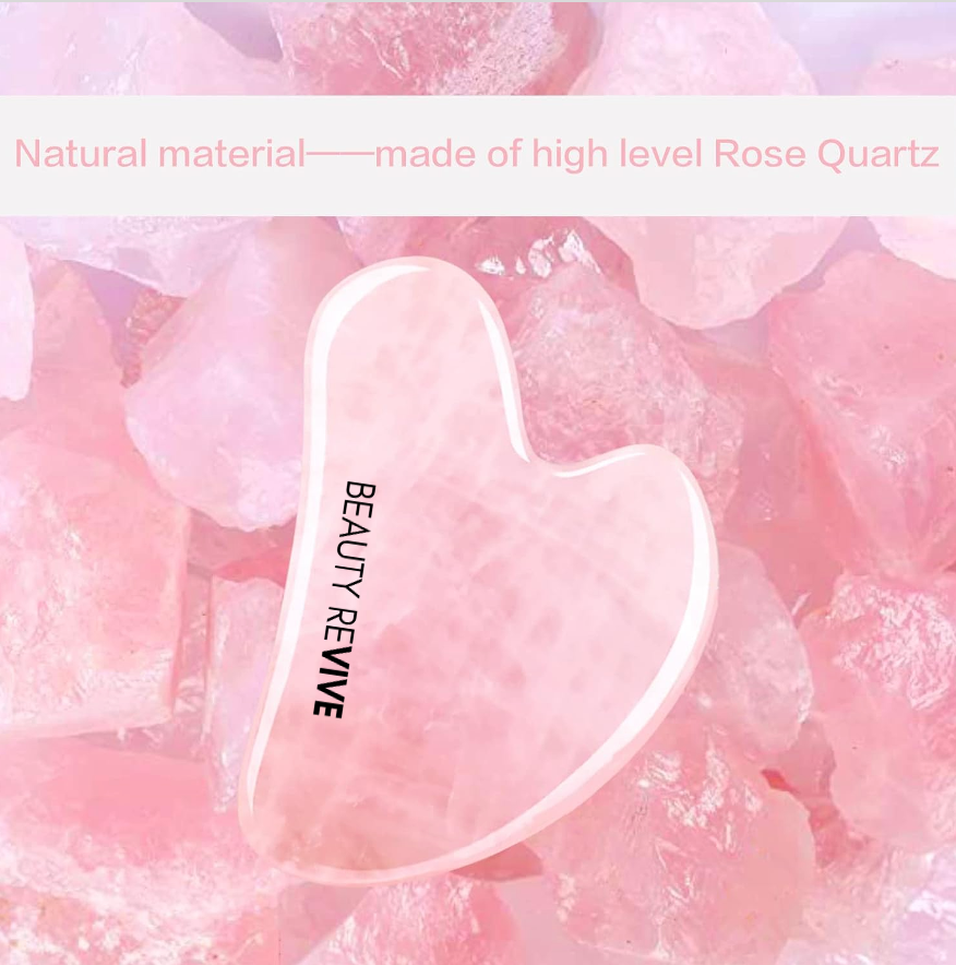 BEAUTY REVIVE Rose Quarts Gua Sha Tool