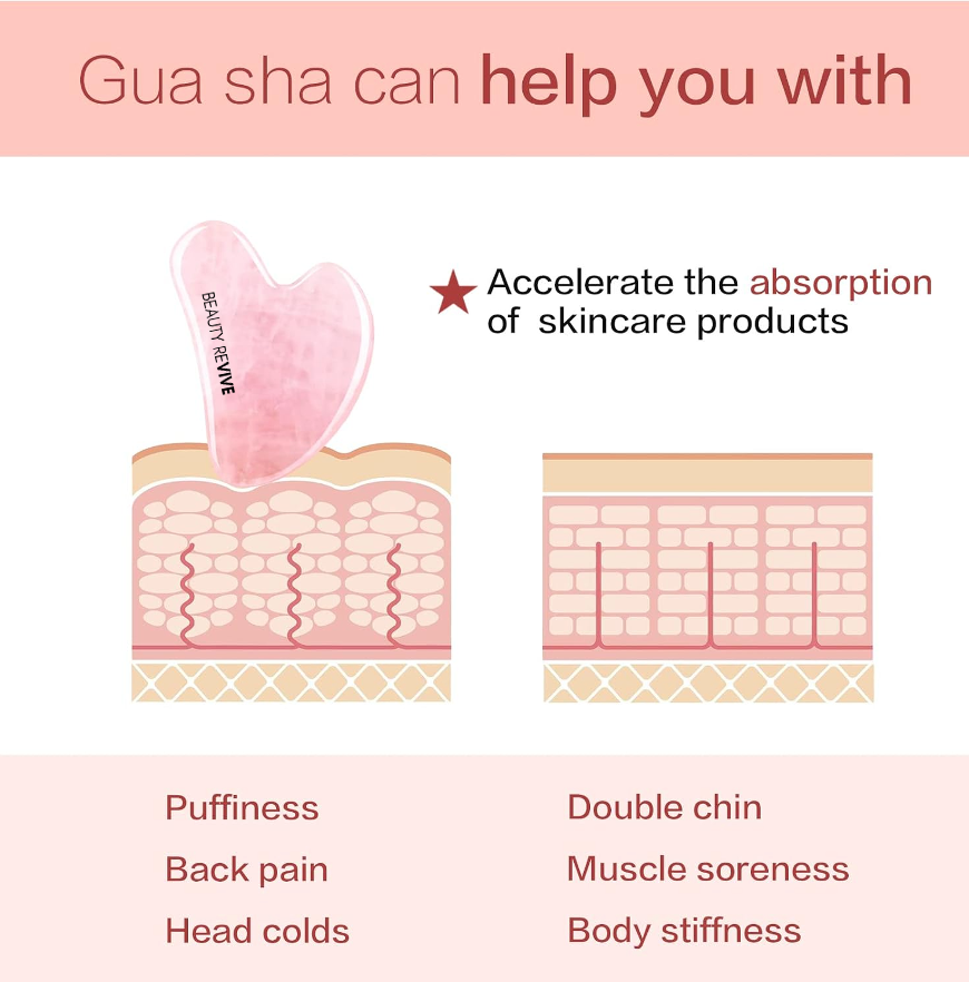 BEAUTY REVIVE Rose Quarts Gua Sha Tool