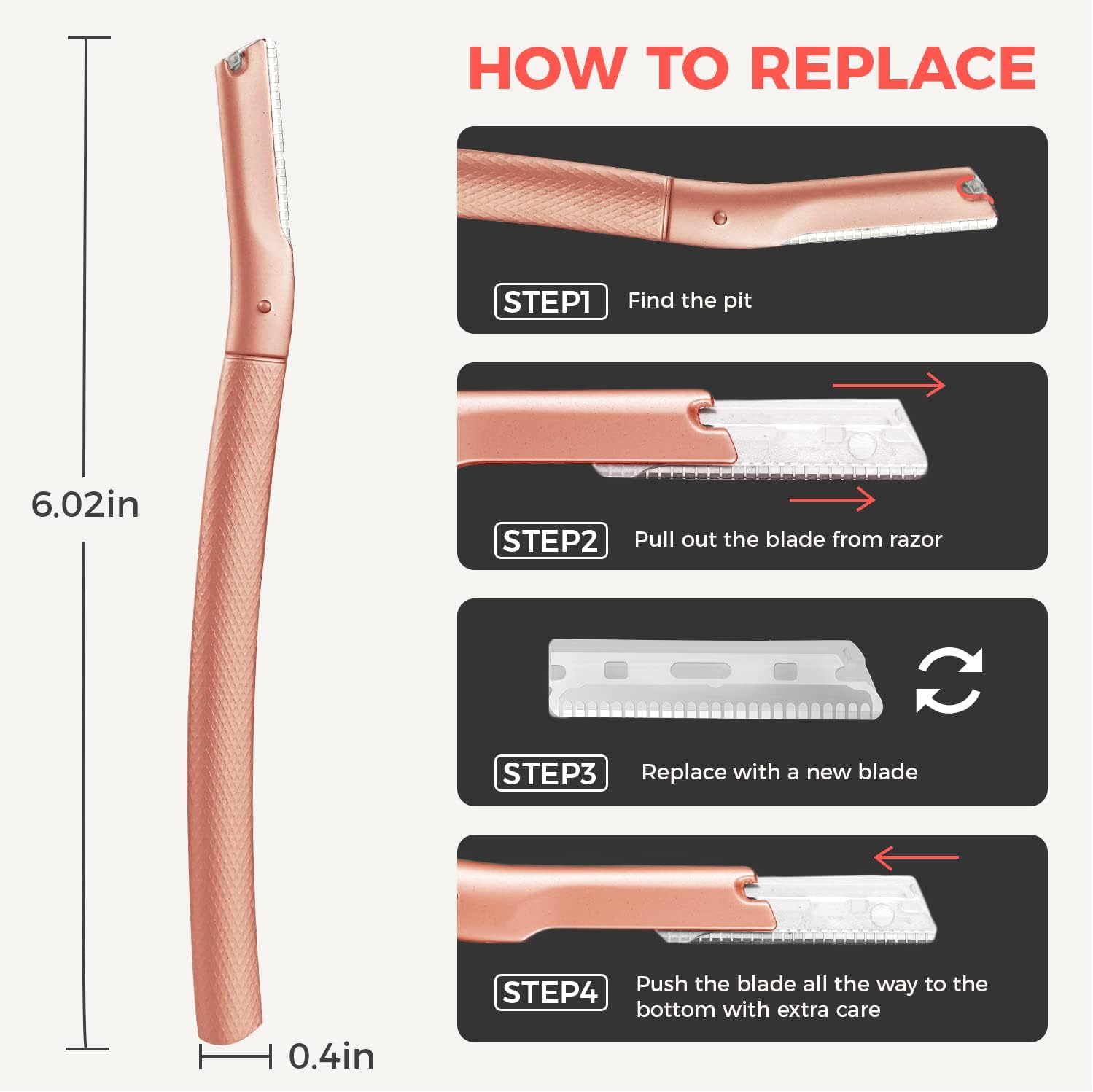 BEAUTY REVIVE Rose Gold Dermaplaning Facial Tool
