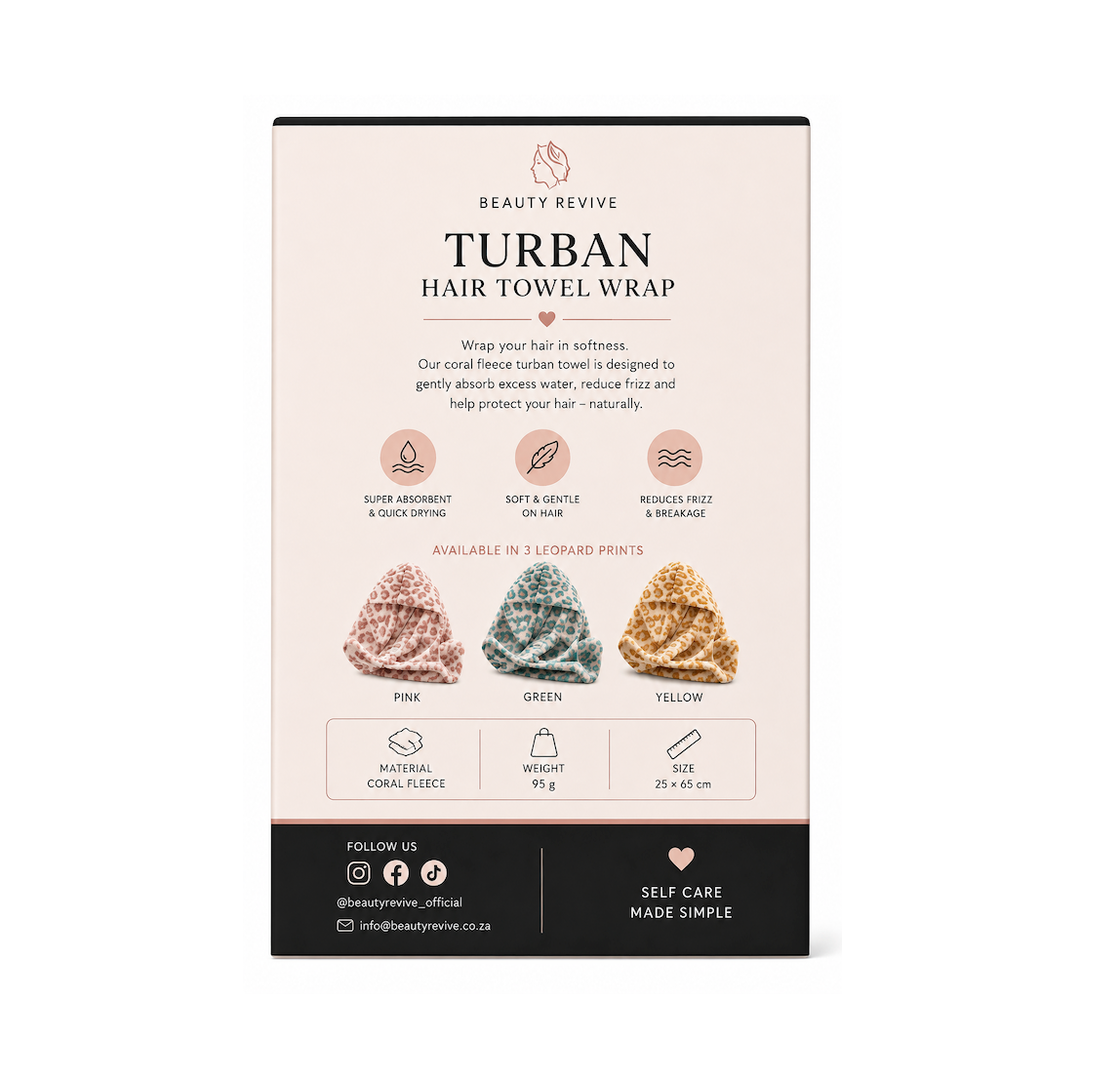 BEAUTY REVIVE Turban Hair Towel Wraps