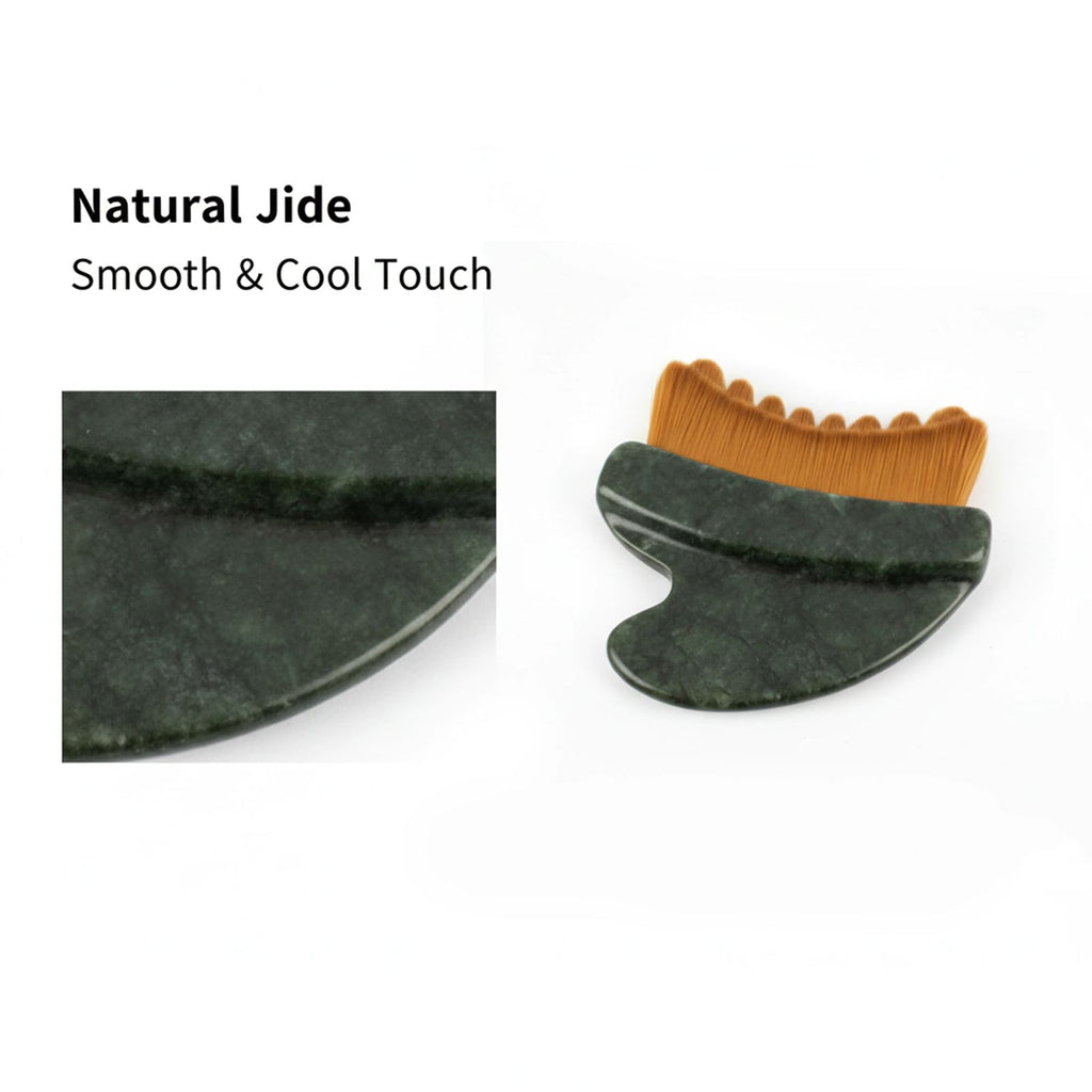 BEAUTY REVIVE Jade Stone Lymphatic Facial Brush | Cooling Facial Sculpting Tool