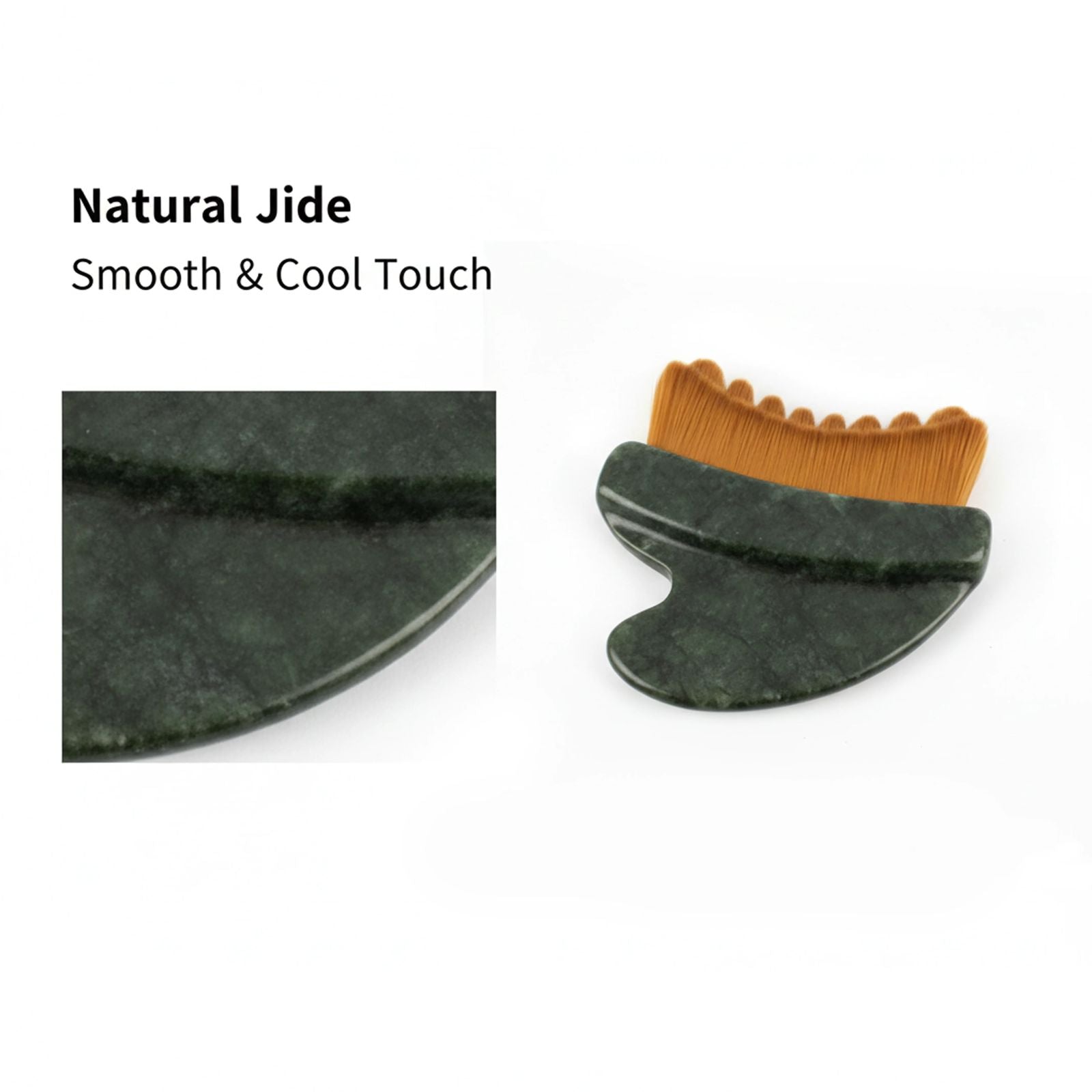 BEAUTY REVIVE Jade Stone Lymphatic Facial Brush | Cooling Facial Sculpting Tool