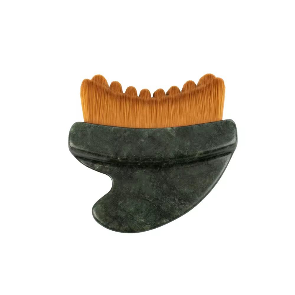 BEAUTY REVIVE Jade Stone Lymphatic Facial Brush | Cooling Facial Sculpting Tool
