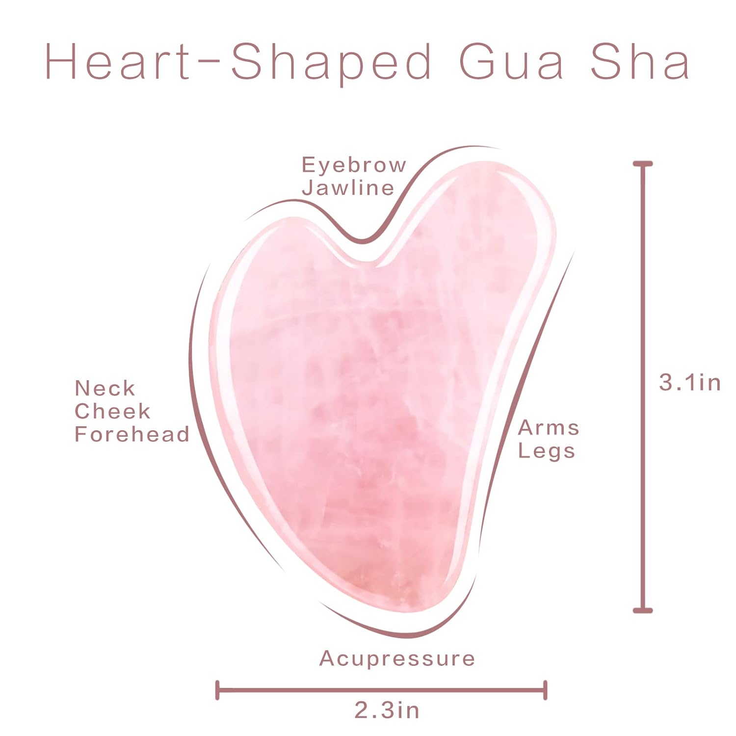 BEAUTY REVIVE Rose Quarts Gua Sha Tool