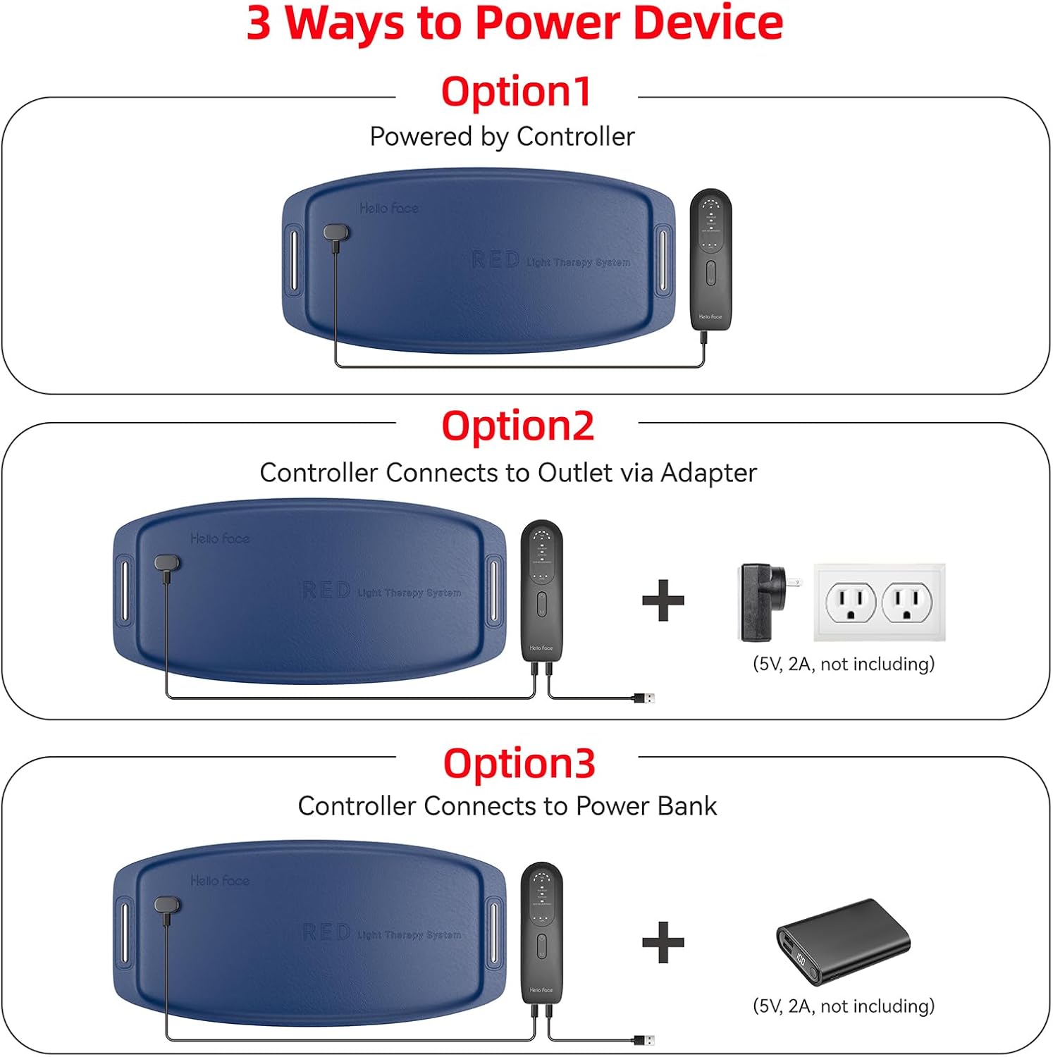 Hello Face 360 LED Chips Red Light Therapy Belt