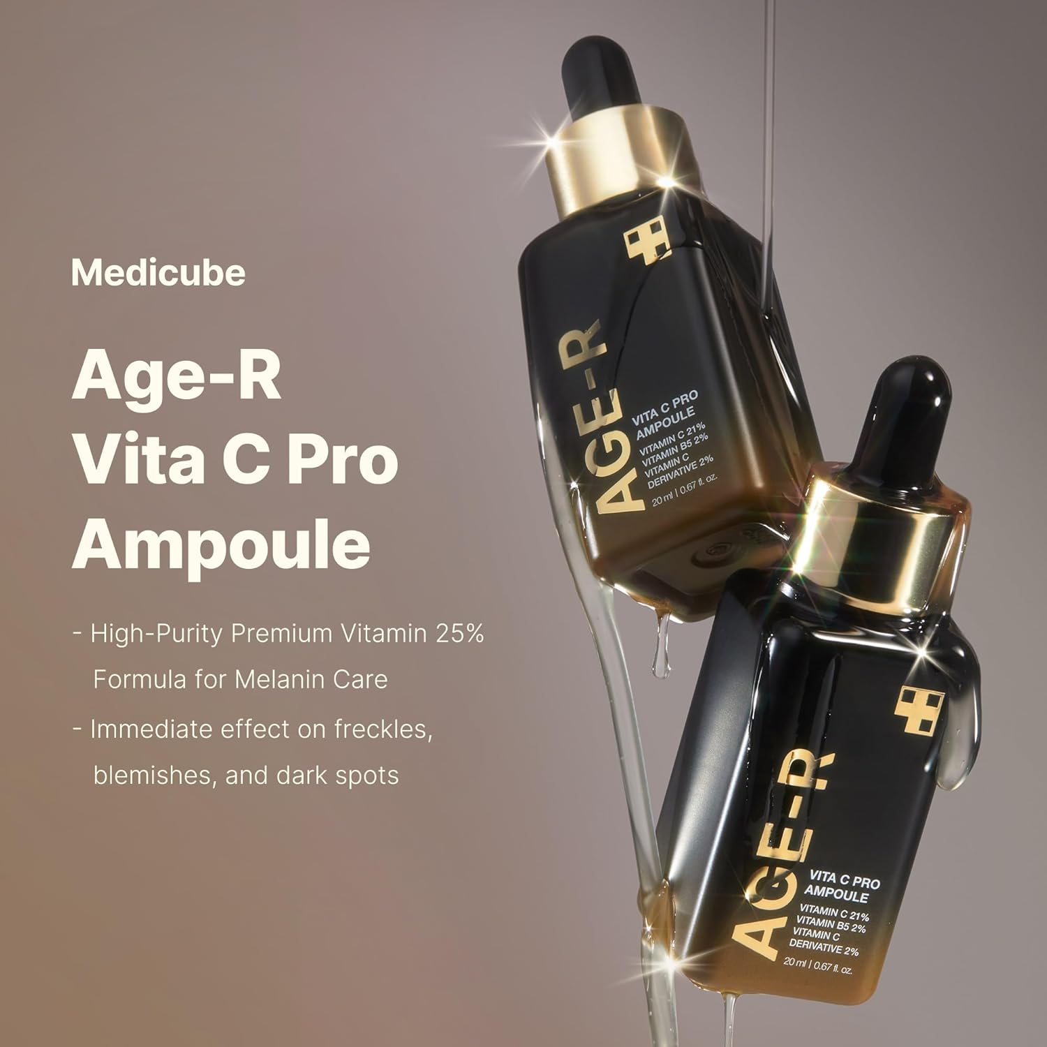 Medicube Age-R Vita C Pro Ampoule 20ml | Brightening Vitamin C Serum for Glowing Skin