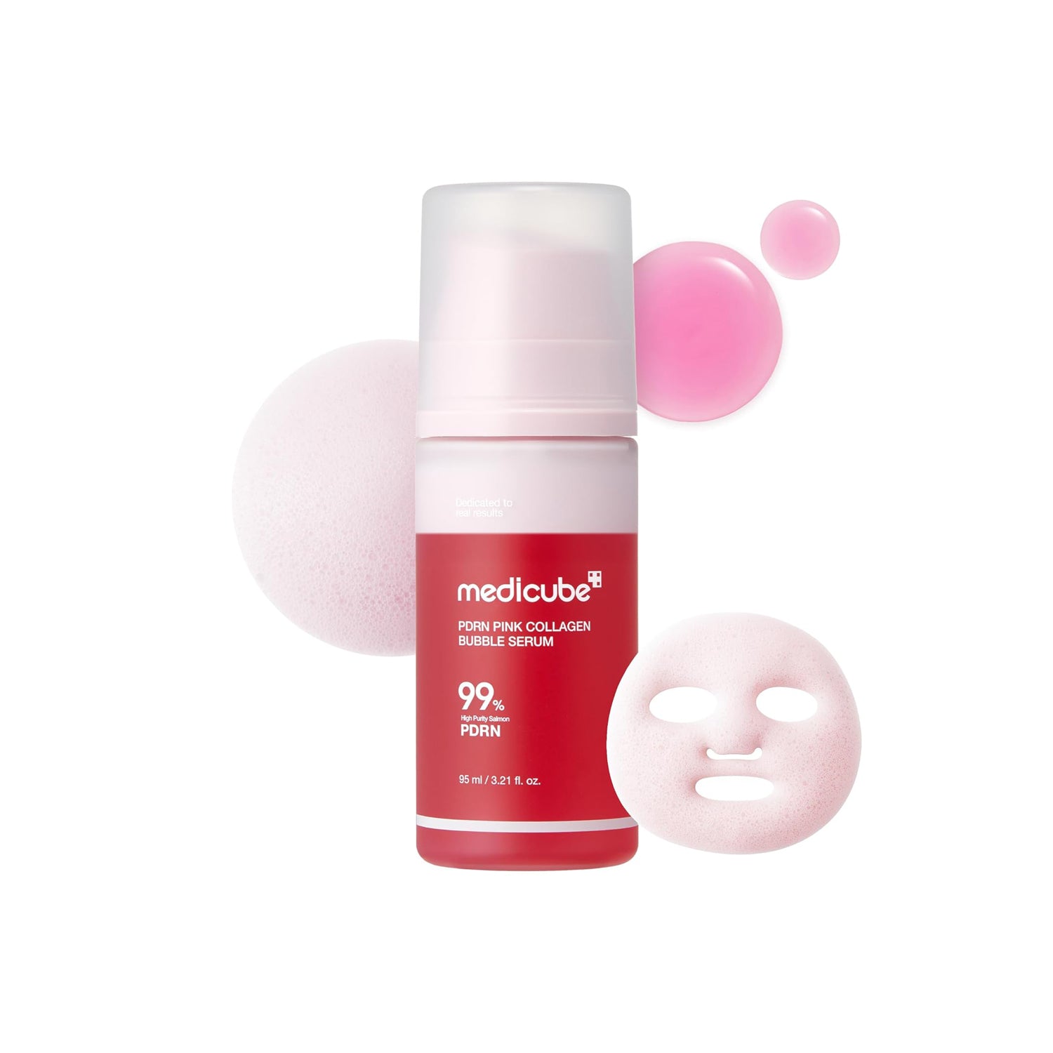Medicube PDRN Pink Collagen Bubble Serum 95ml | Glow Boosting Regenerating Serum