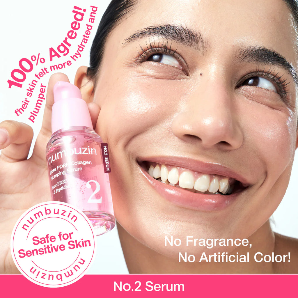 Numbuzin No.2 Rose PDRN Plumping Serum 30ml | Hydrating Anti-Ageing Serum