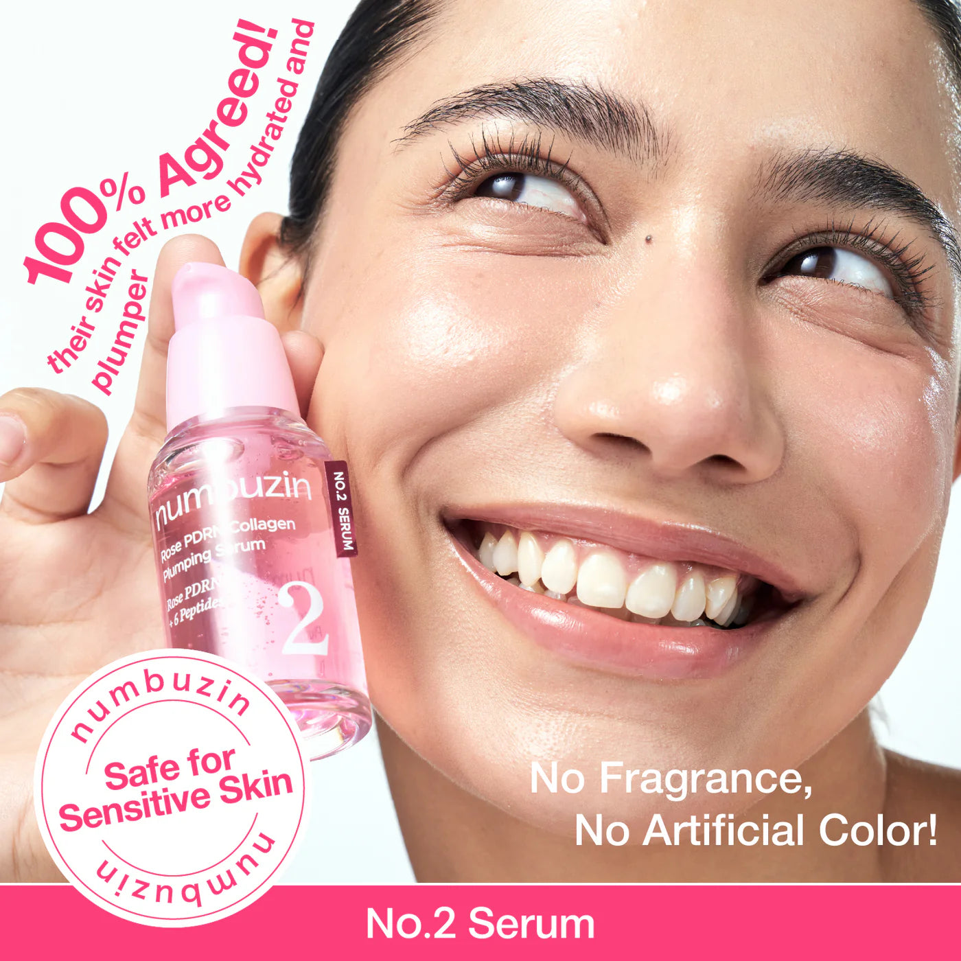 Numbuzin No.2 Rose PDRN Plumping Serum 30ml | Hydrating Anti-Ageing Serum