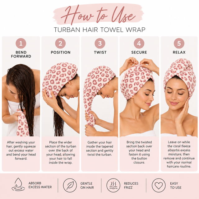 BEAUTY REVIVE Turban Hair Towel Wraps