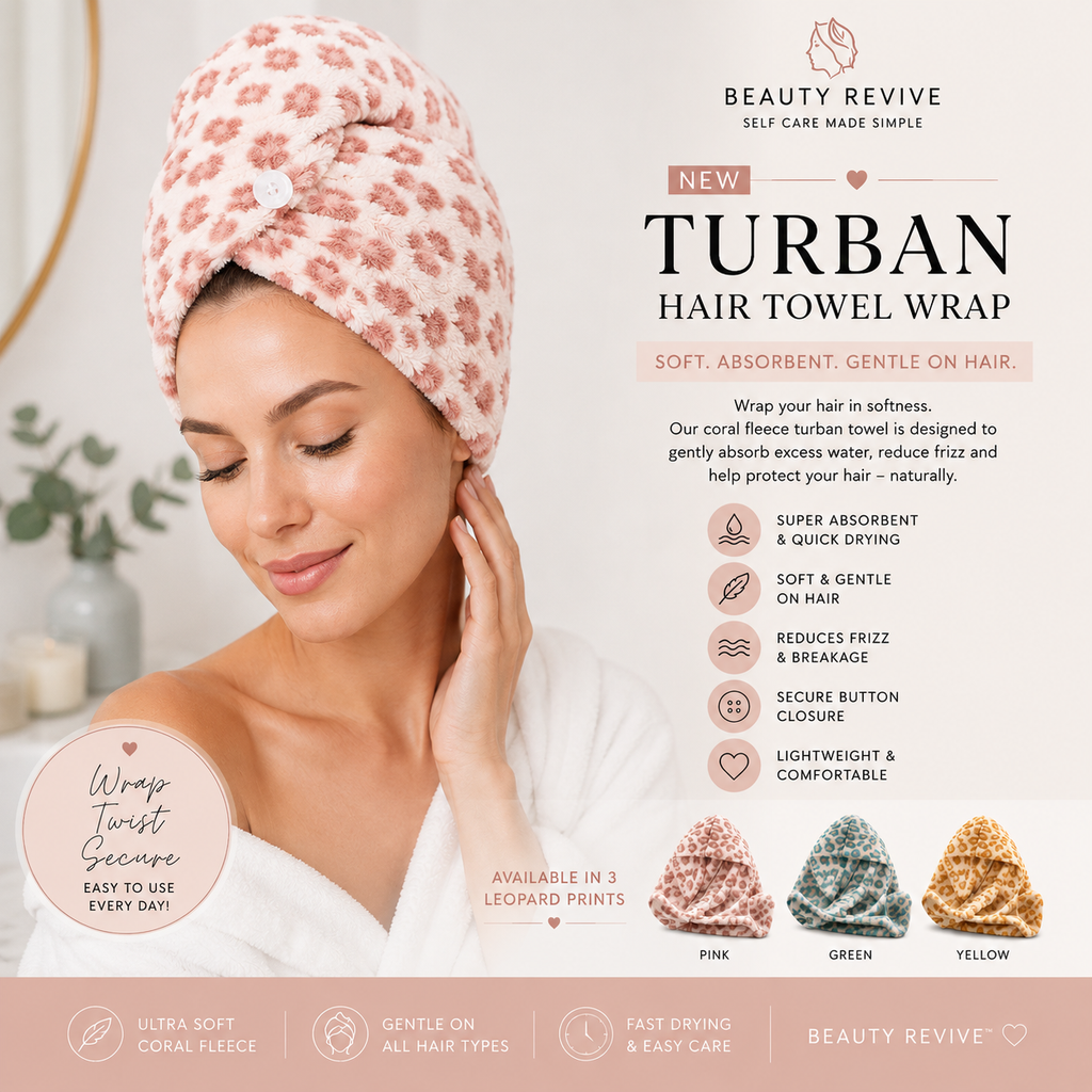 BEAUTY REVIVE Turban Hair Towel Wraps