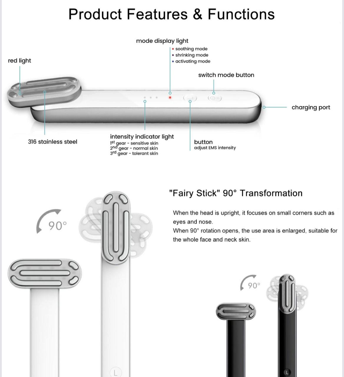 BEAUTY REVIVE Red Light Wand – Refresh Lift & Smooth