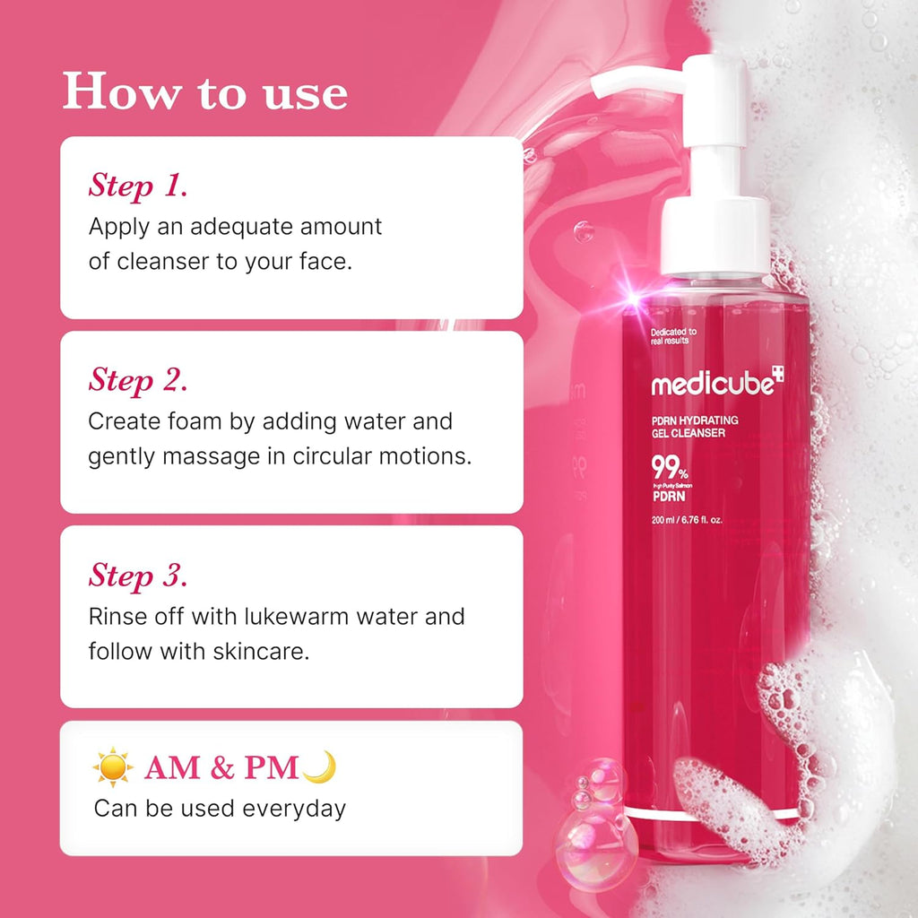Medicube PDRN Hydrating Gel Cleanser 200ml | Gentle Repairing & Hydrating Cleanser